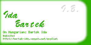 ida bartek business card